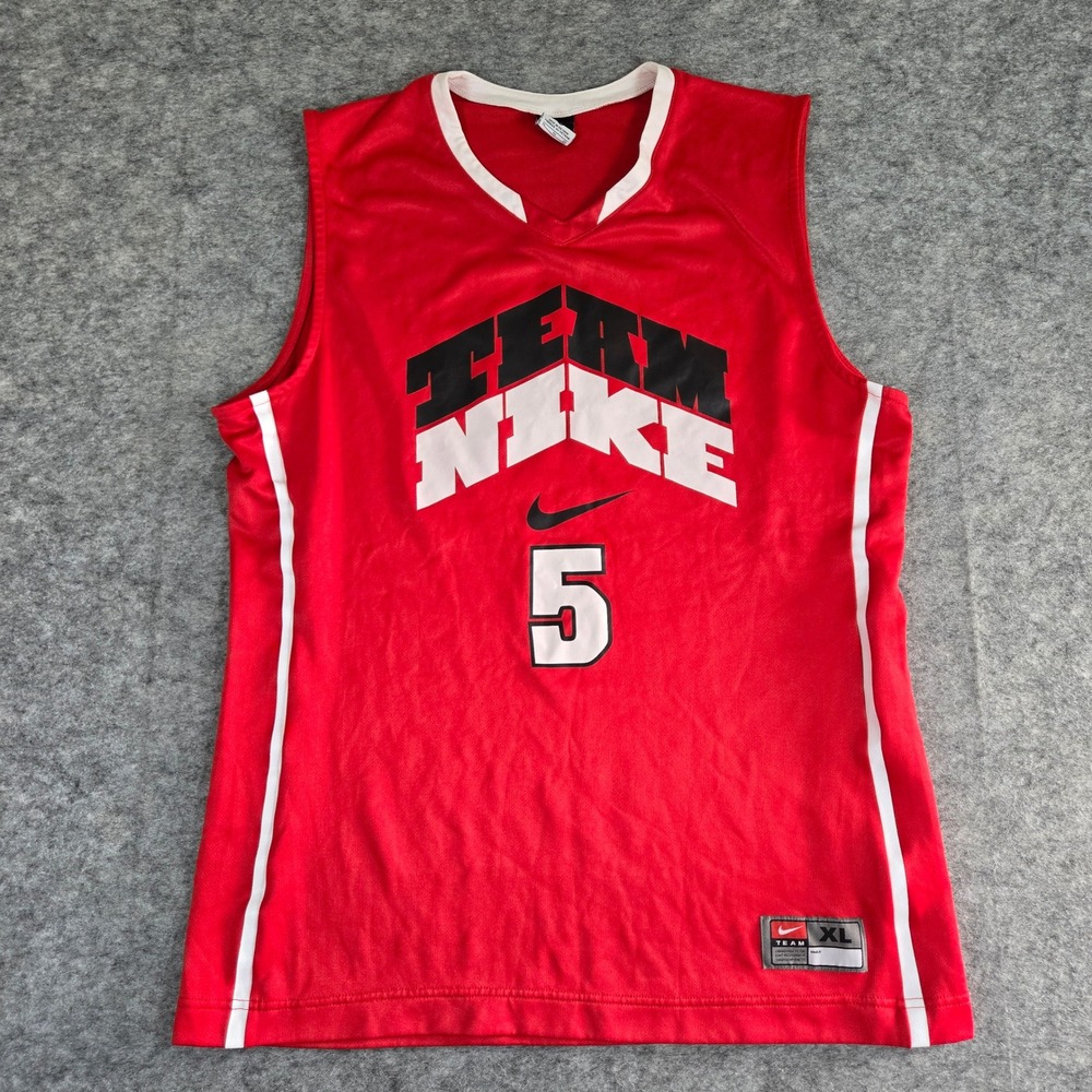 Nike Mens Red Team Dri-FIT Basketball Jersey XL